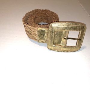 Simply Vera Wang Gold Braided Leather Belt